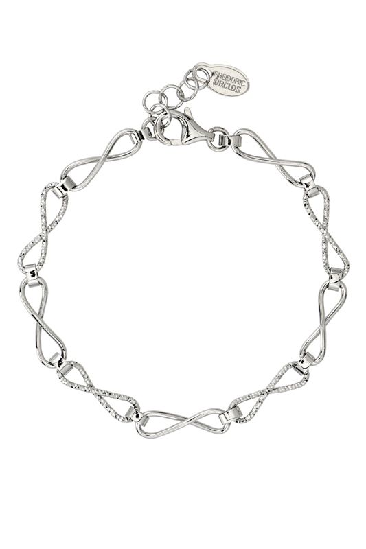 Frederic Duclos Designer Sterling Silver Infinity Link Bracelet