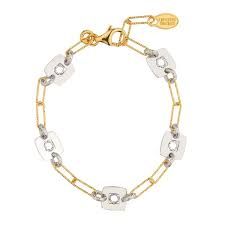 Frederic Duclos designer Sterling Silver and yellow plated Clementine bracelet