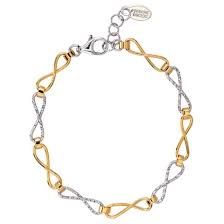 Frederic Duclos designer Sterling Silver and Gold plated infinity bracelet