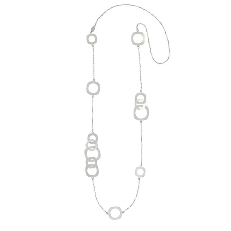 Frederic Duclos designer Sterling Silver monica necklace 32"