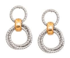 Frederic Duclos designer sterling Silver and yellow gold plated Kennedy earrings