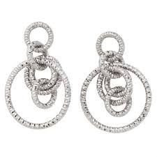 Frederic Duclos Designer Sterling Silver Jewelry, Rippling Rings Earrings.