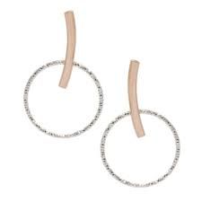 Frederic Duclos designer Sterling Silver and rose gold plated Harper Earrings