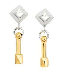 Frederic Duclos designer Sterling silver and yellow gold plated orla earrings