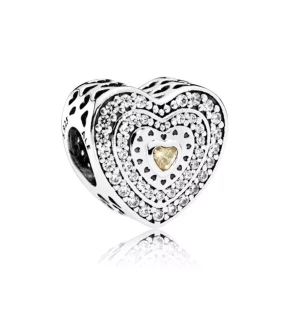 PANDORA - Lavish Heart, Fancy-Colored & Clear CZ