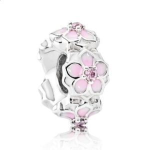 Pandora - Magnolia Bloom, Pale Cerise Enamel & Pink CZ
