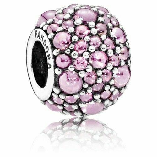 PANDORA - Charm Pink Shimmering Droplets with Pink CZ