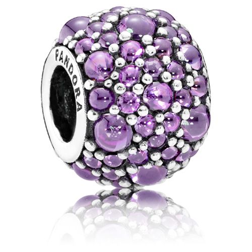 PANDORA -Charm Purple Shimmering Droplets with Fancy Purple CZ