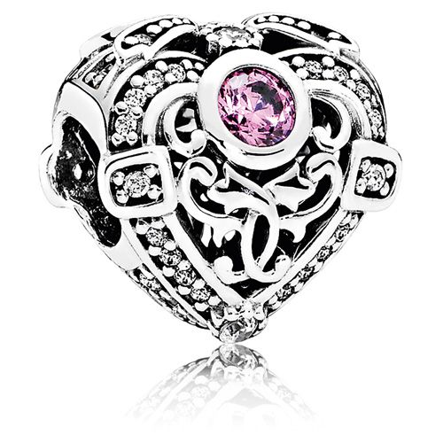 PANDORA - Charm Opulent Heart with Orchid and Clear