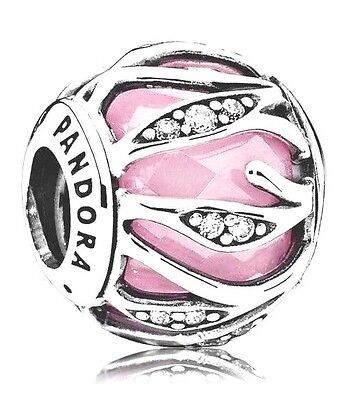 PANDORA - Charm Pink Natures Radiance with Encased Faceted Pink and Clear CZ