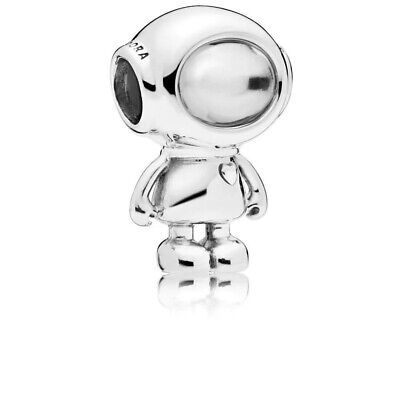 PANDORA - Astronaut charm in SS with 1 bezel-set oval cabochon-cut clear CZ