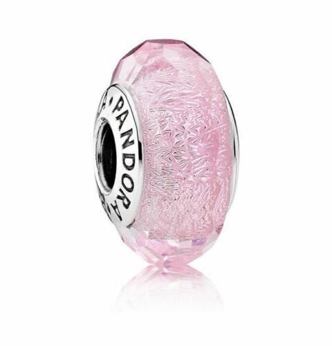 PANDORA - Charm Pink Shimmer Glass with faceted Murano Glass