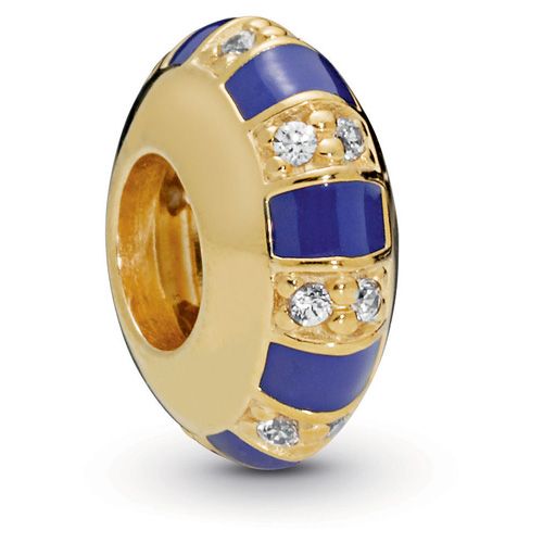 PANDORA - Pandora Shine spacer with clear CZ and blue enamel
