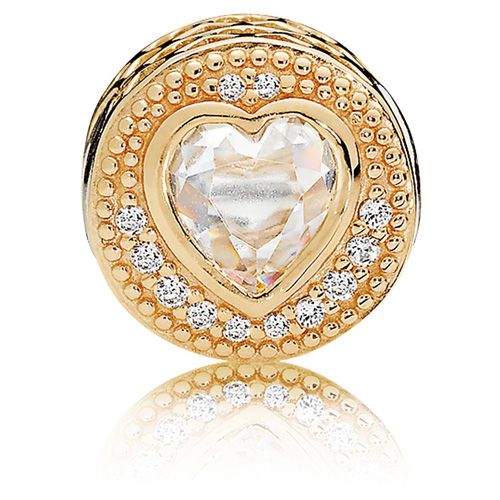 PANDORA - ESSENCE charm in 14k gold with clear CZ