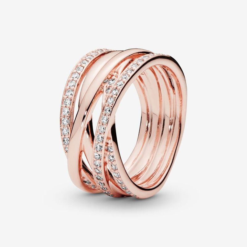 PANDORA - Sparkling & Polished Lines Ring