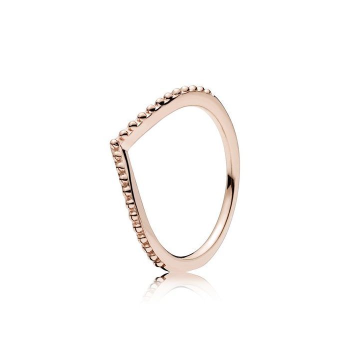 PANDORA - Beaded Wish Wishbone PANDORA Rose ring