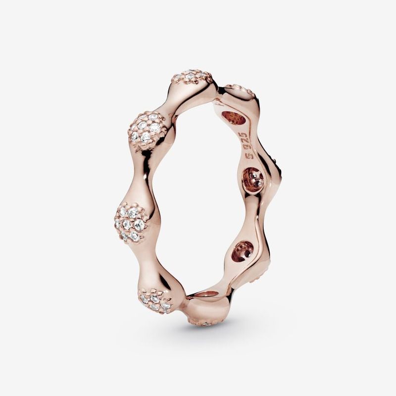PANDORA - Modern Love Pods ring in PANDORA Rose with 56 pave-set clear CZ