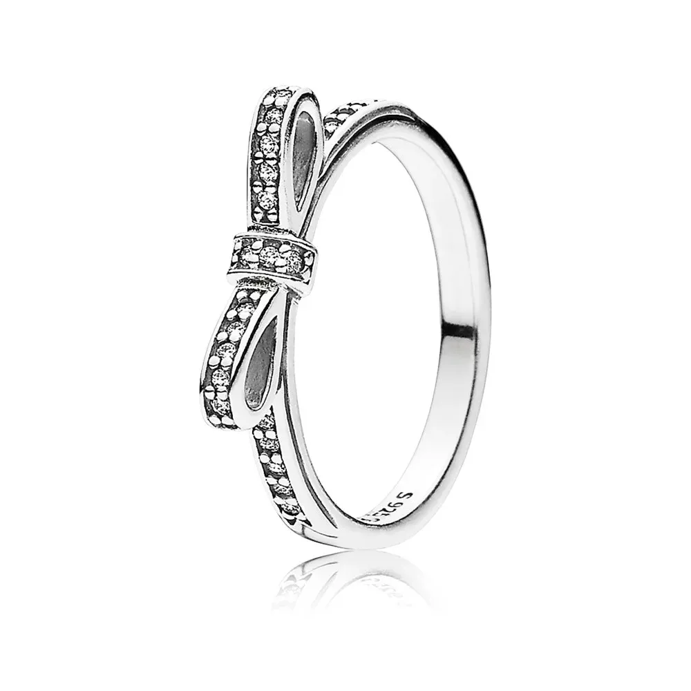 PANDORA - Sparkling Bow, Clear CZ