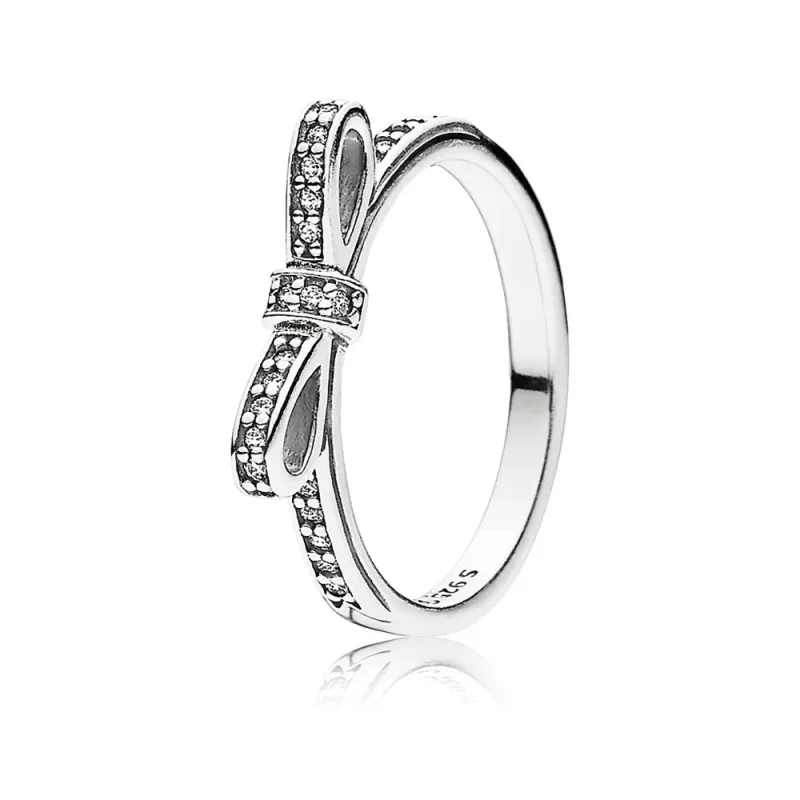 PANDORA - Sparkling Bow, Clear CZ