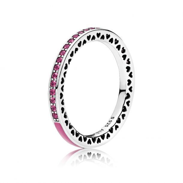 PANDORA - Radiant Hearts of PANDORA, Radiant Orchid Enamel & Cerise Crystals