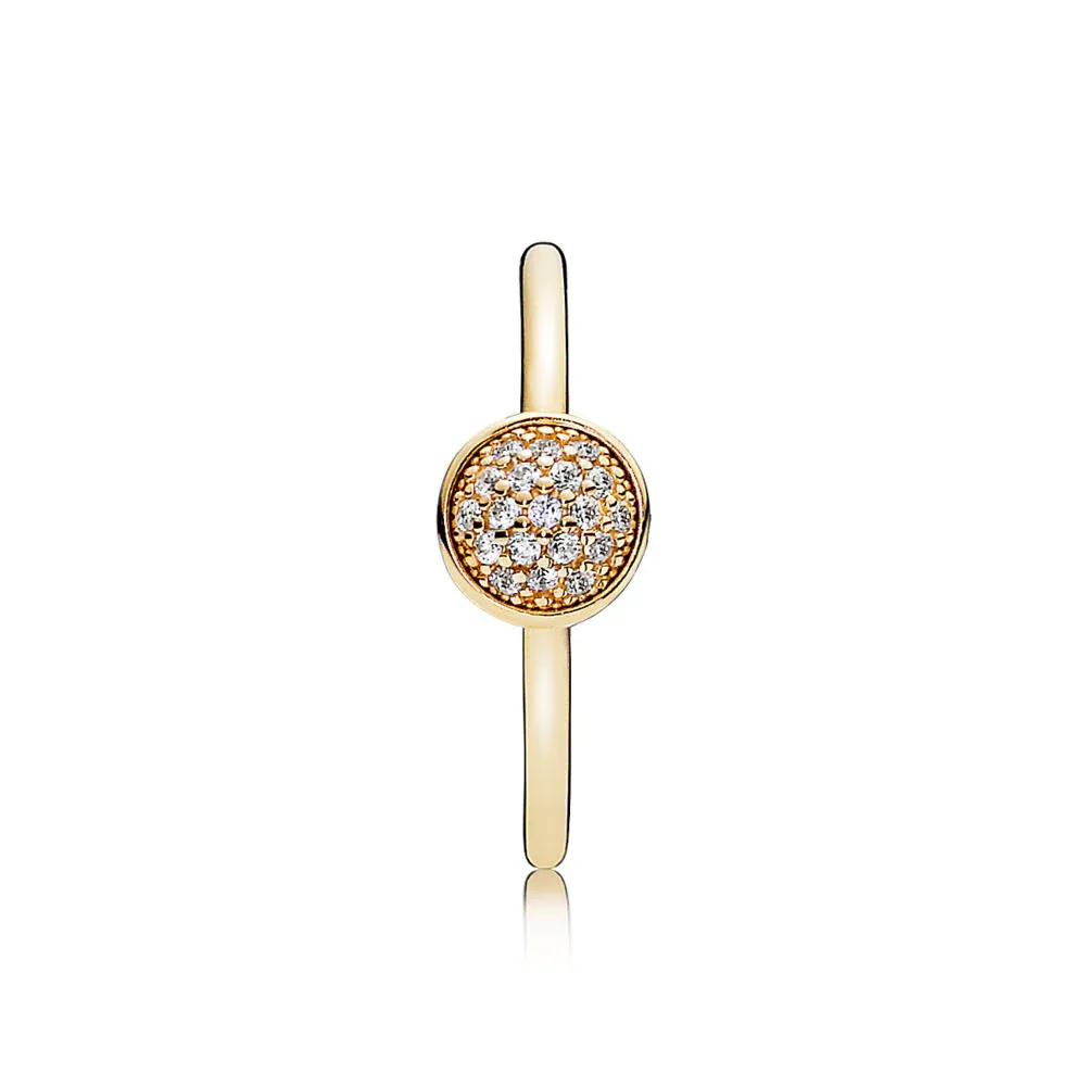 PANDORA - Ring Dazzling Droplet in 14K Gold with Clear CZ