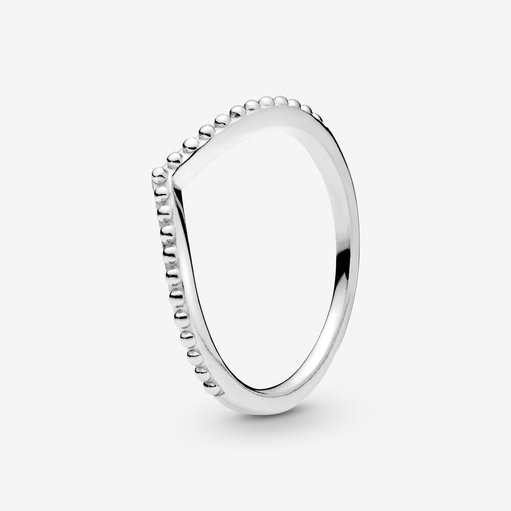 PANDORA - Beaded wishbone ring in sterling silver