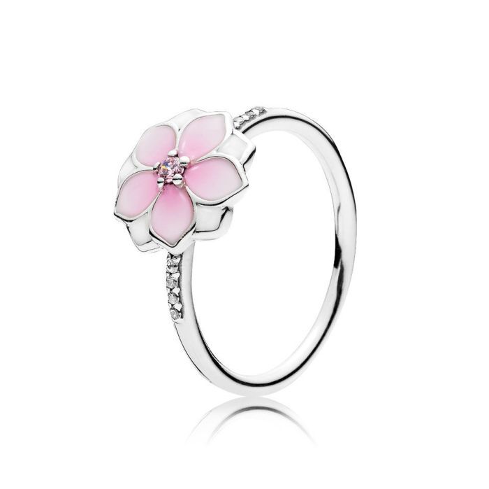 PANDORA - Magnolia Bloom, Pale Cerise Enamel & Pink CZ