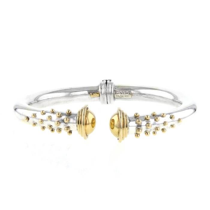 Zolotas Rigid open bracelet in silver and yellow gold