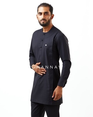 Two Sided Pleat black kaftan