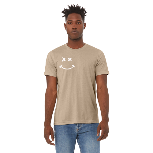 Tan T-White Smiley