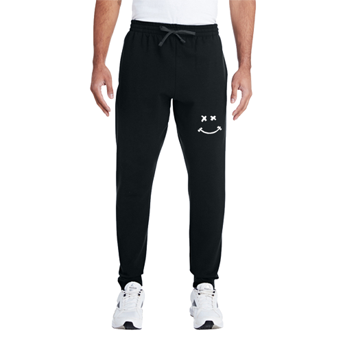 Black Jogger - White Smiley