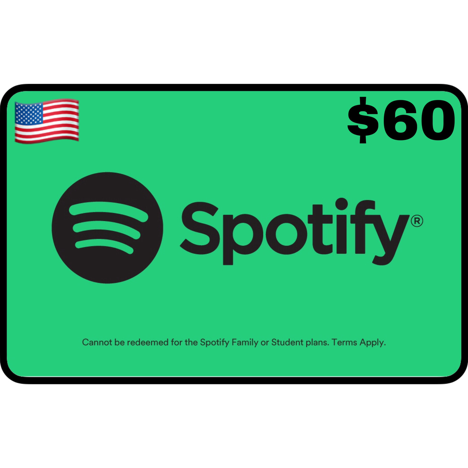 Spotify Premium Gift Card US $60