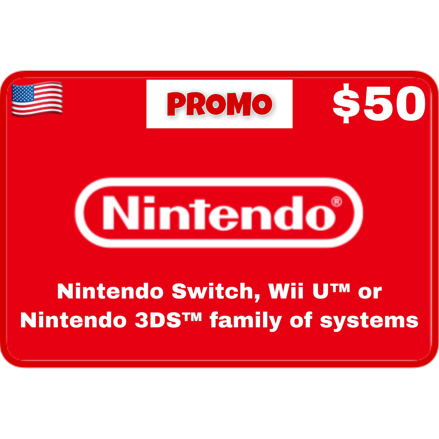 Promo Nintendo eShop USA $50 (Web Order Only)
