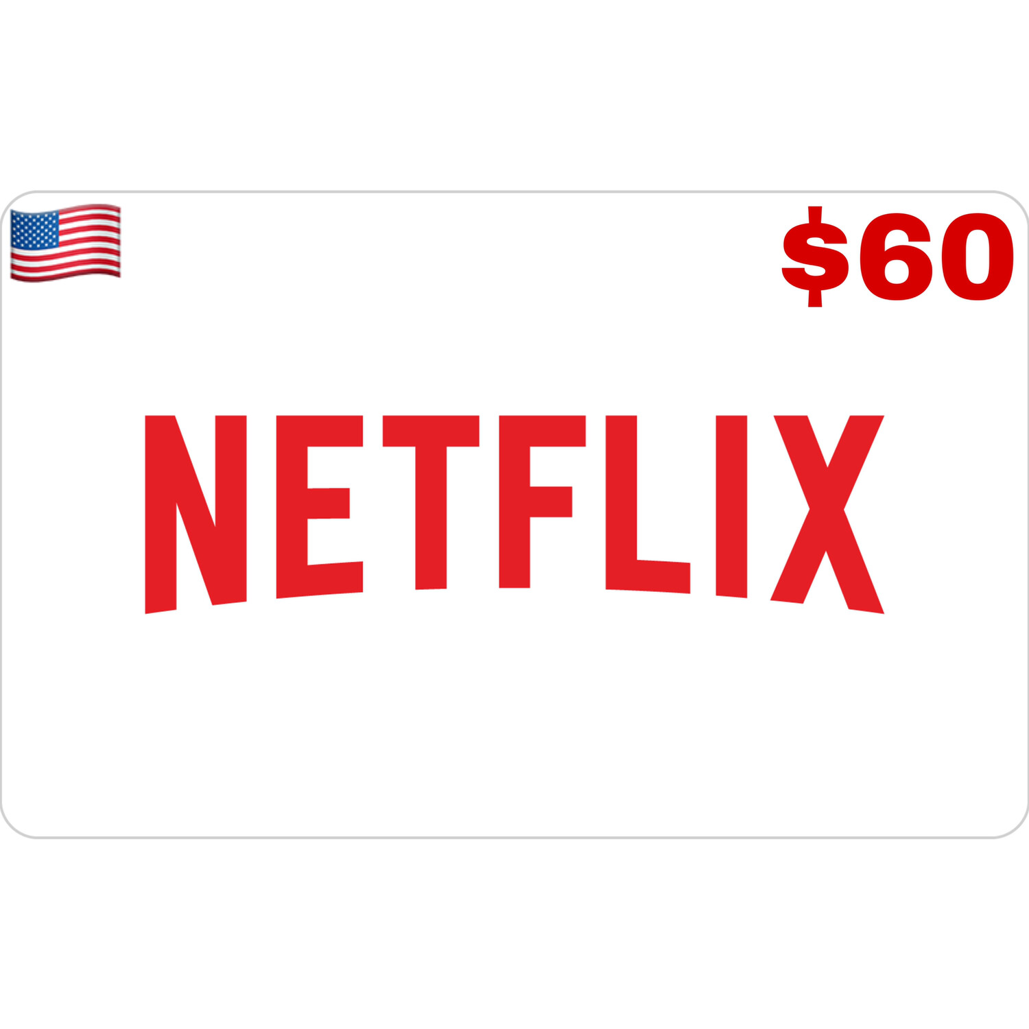 Netflix Gift Card US USD $60