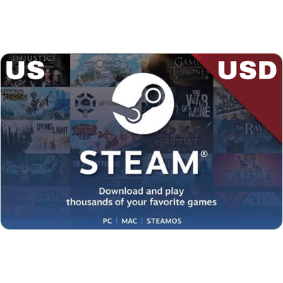 Steam Wallet Code US USD
