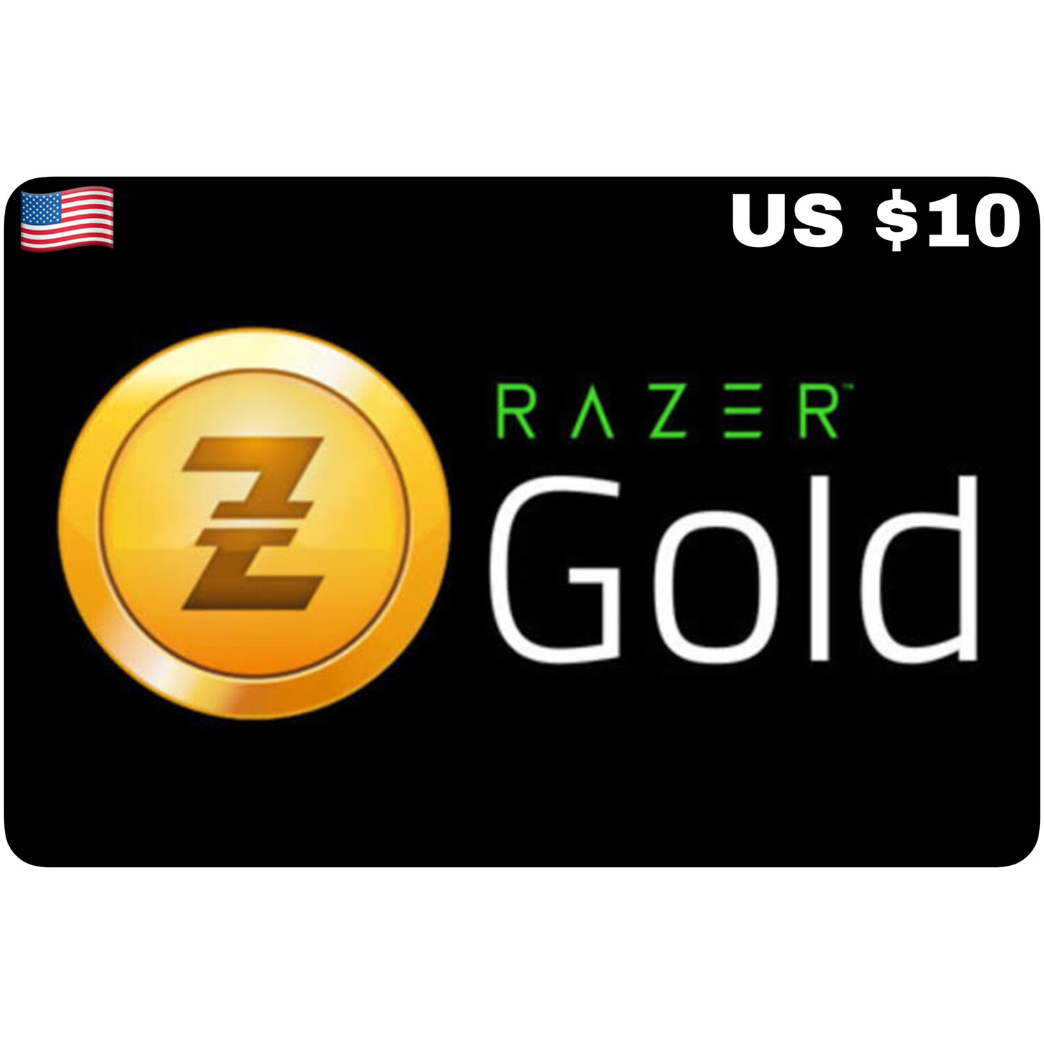 Razer Gold Pin US USD $10 With Serial Number