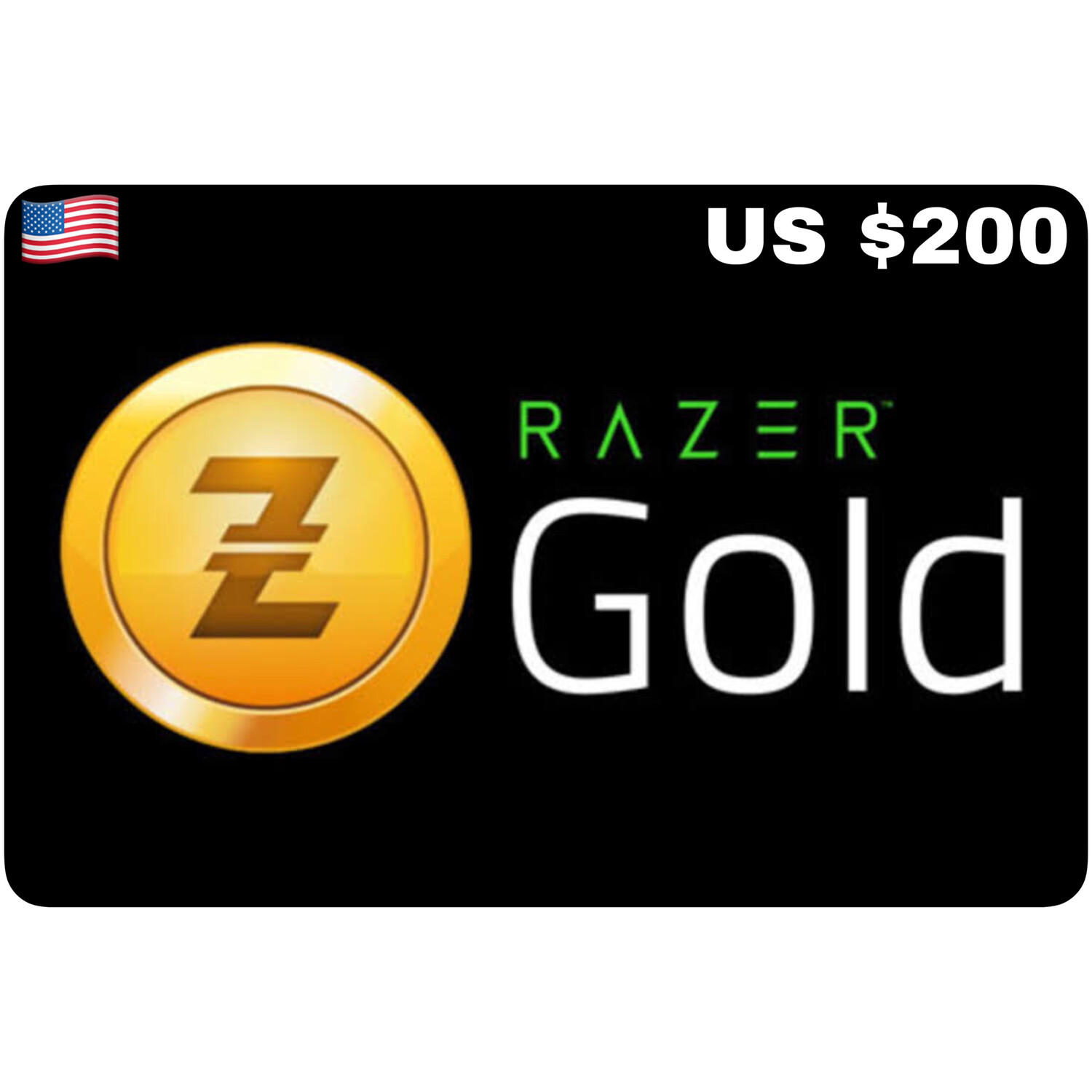 Razer Gold Pin US USD $200 With Serial Number