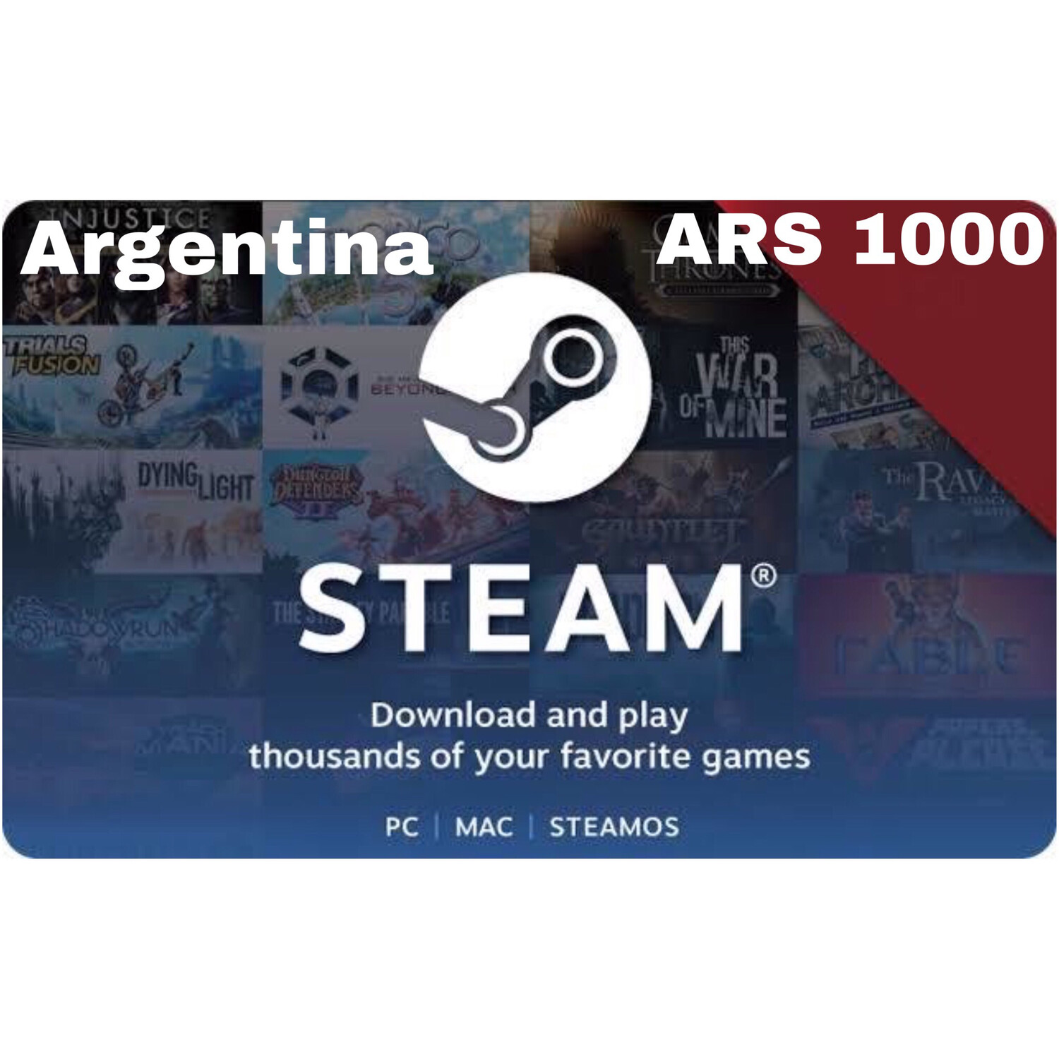 Steam Wallet Code Argentina ARS 1000
