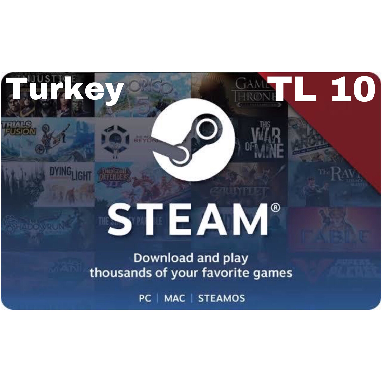Steam Wallet Code Turkey TL 10