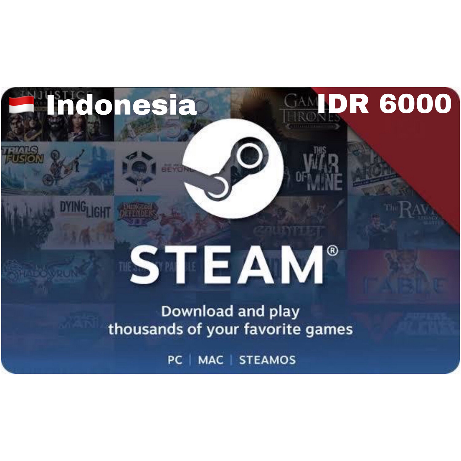 Steam Wallet Code IDR 6000 Indonesia