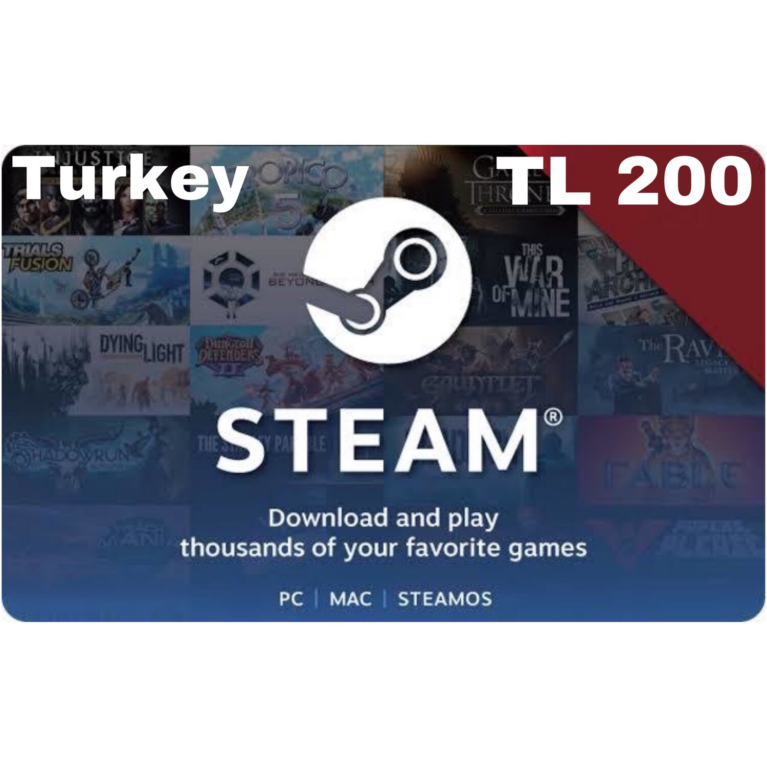 Steam Wallet Code Turkey TL 200