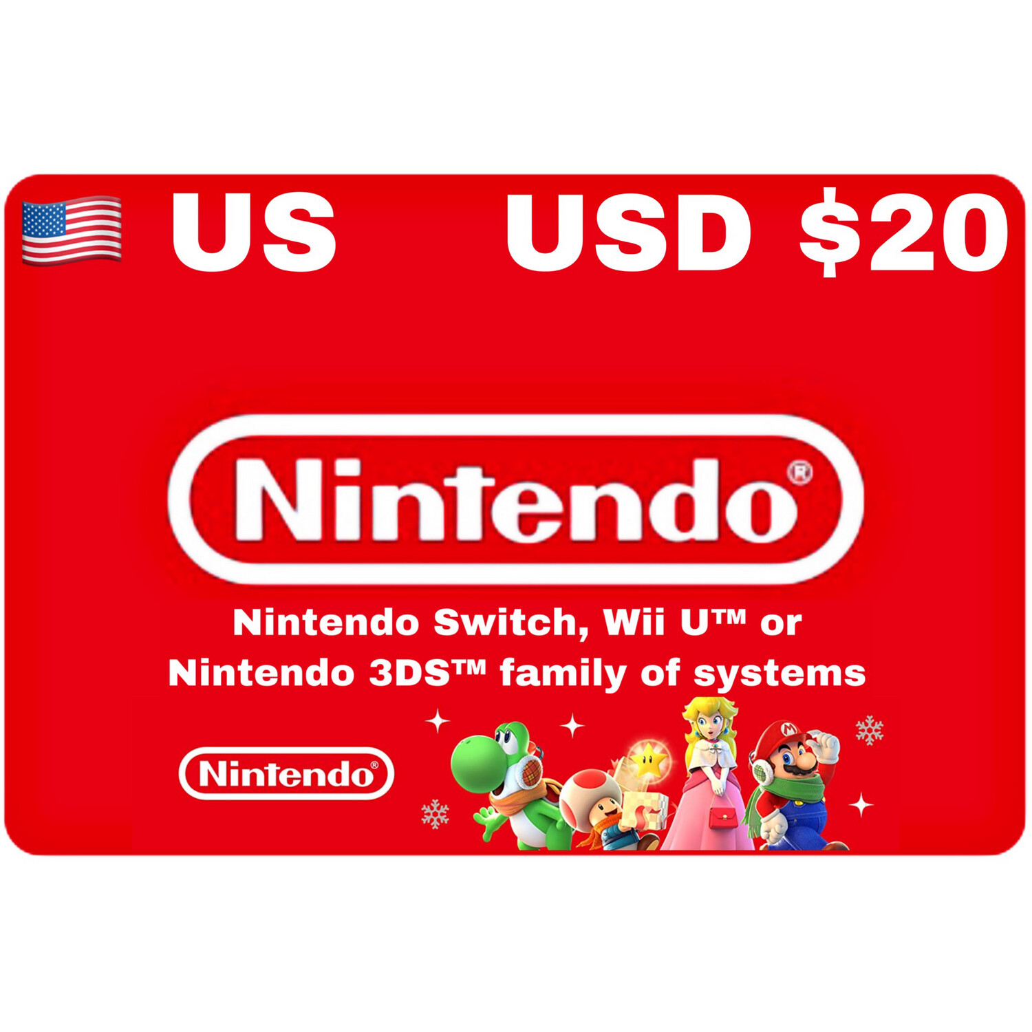 Nintendo eShop US USD $20 Gift Card