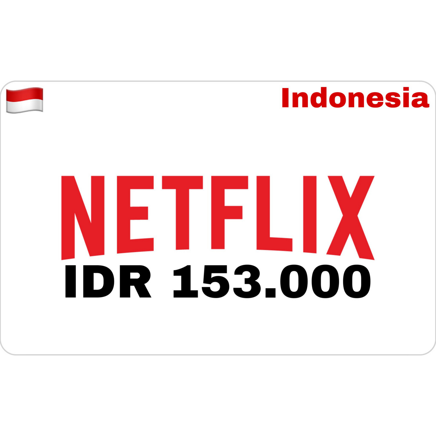 Netflix Gift Card Indonesia IDR 153000