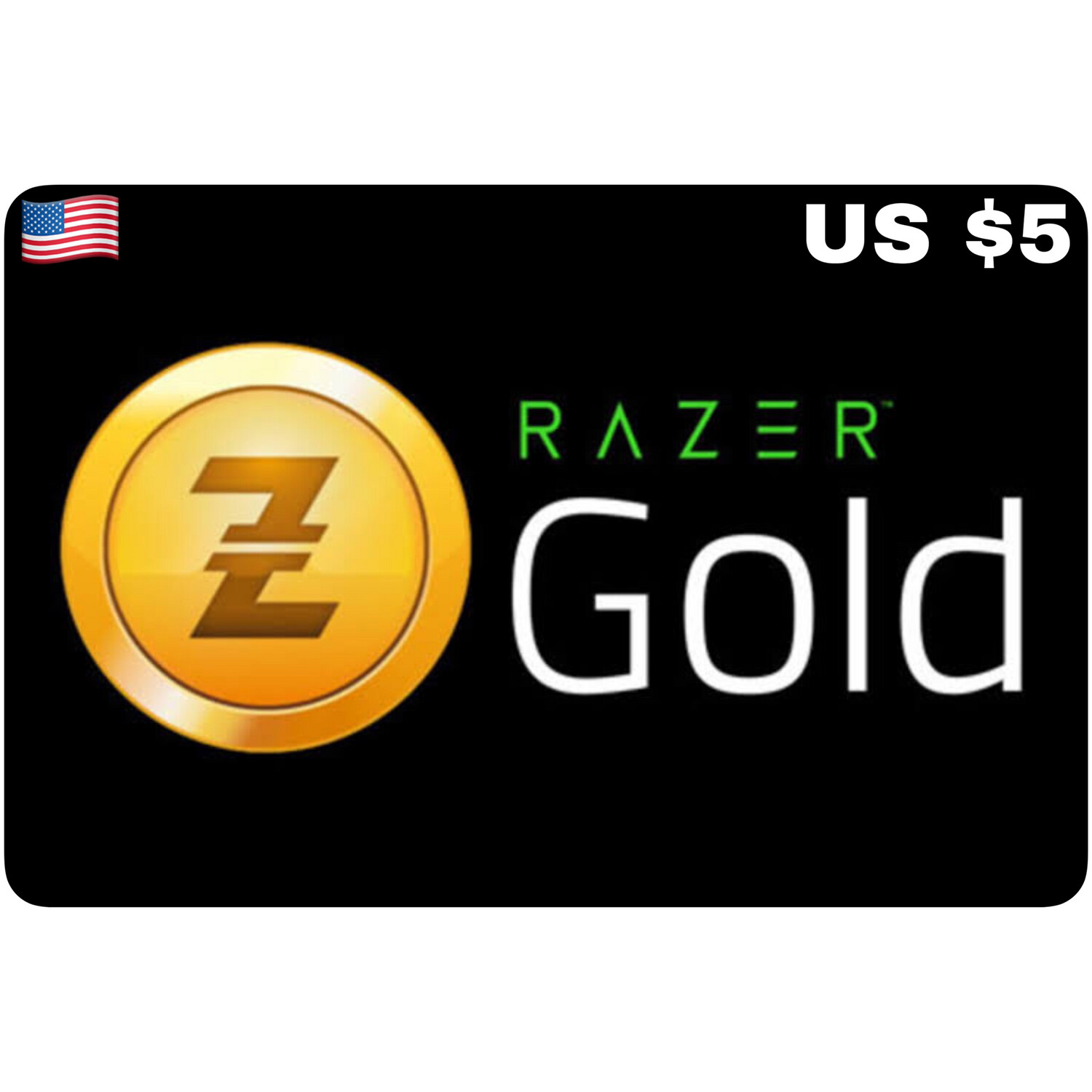Razer Gold Pin US USD $5 Pin Only