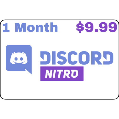 Discord Nitro 1 Month $9.99