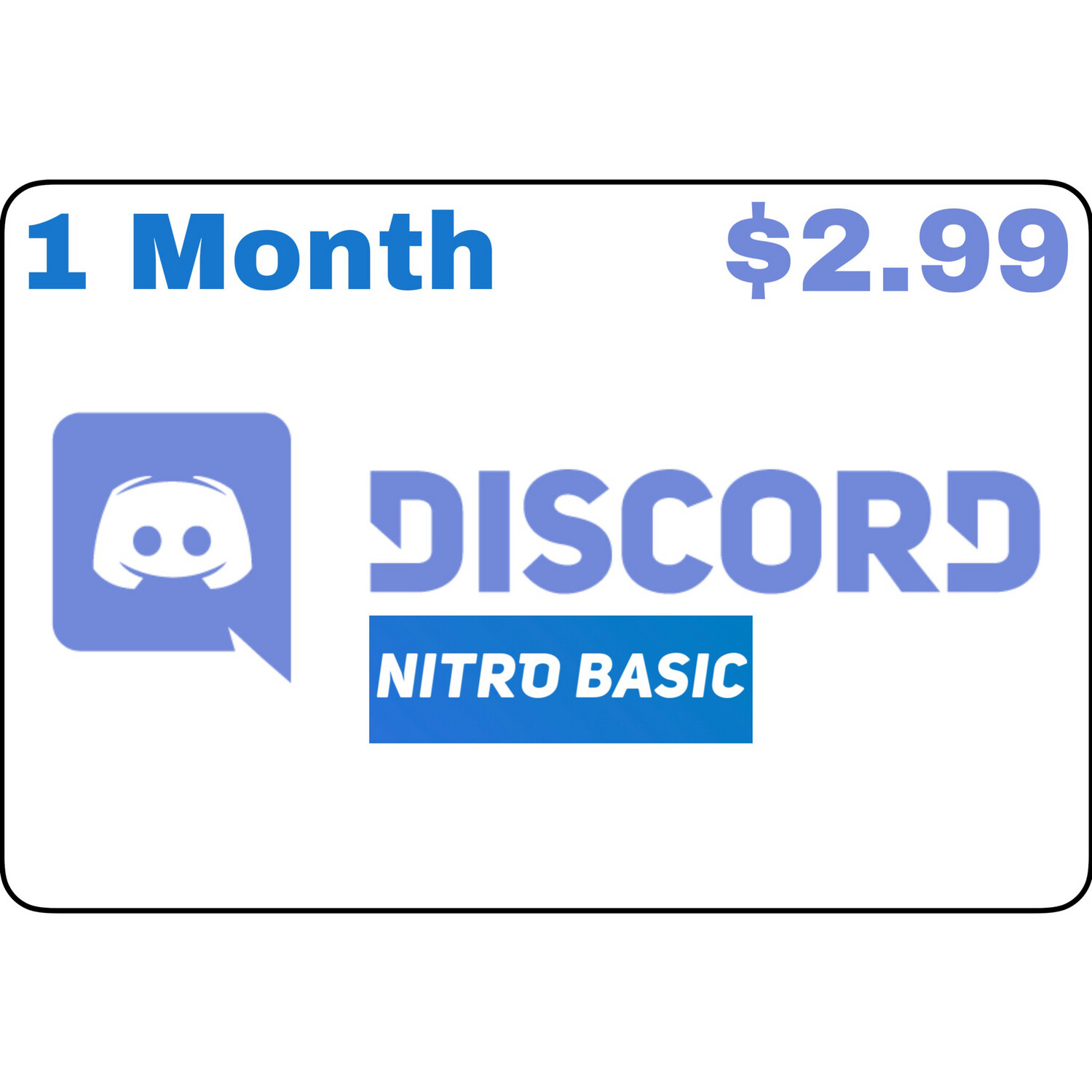 Discord Nitro Basic 1 Month $2.99