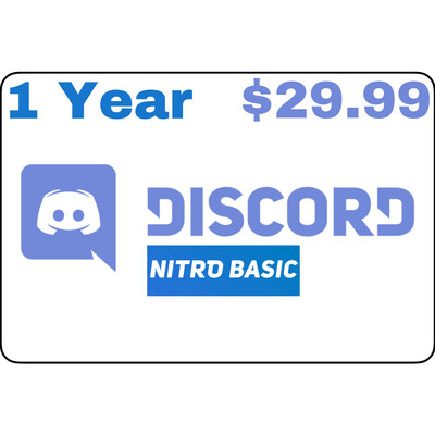 Discord Nitro Basic 1 Year $29.99