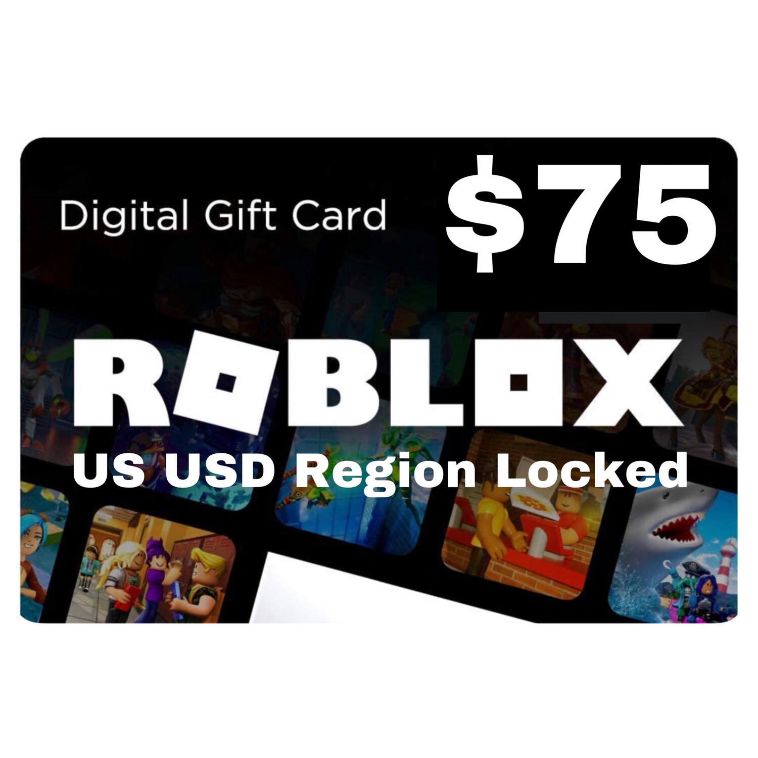 Roblox Gift Card US USD $75 Region Locked