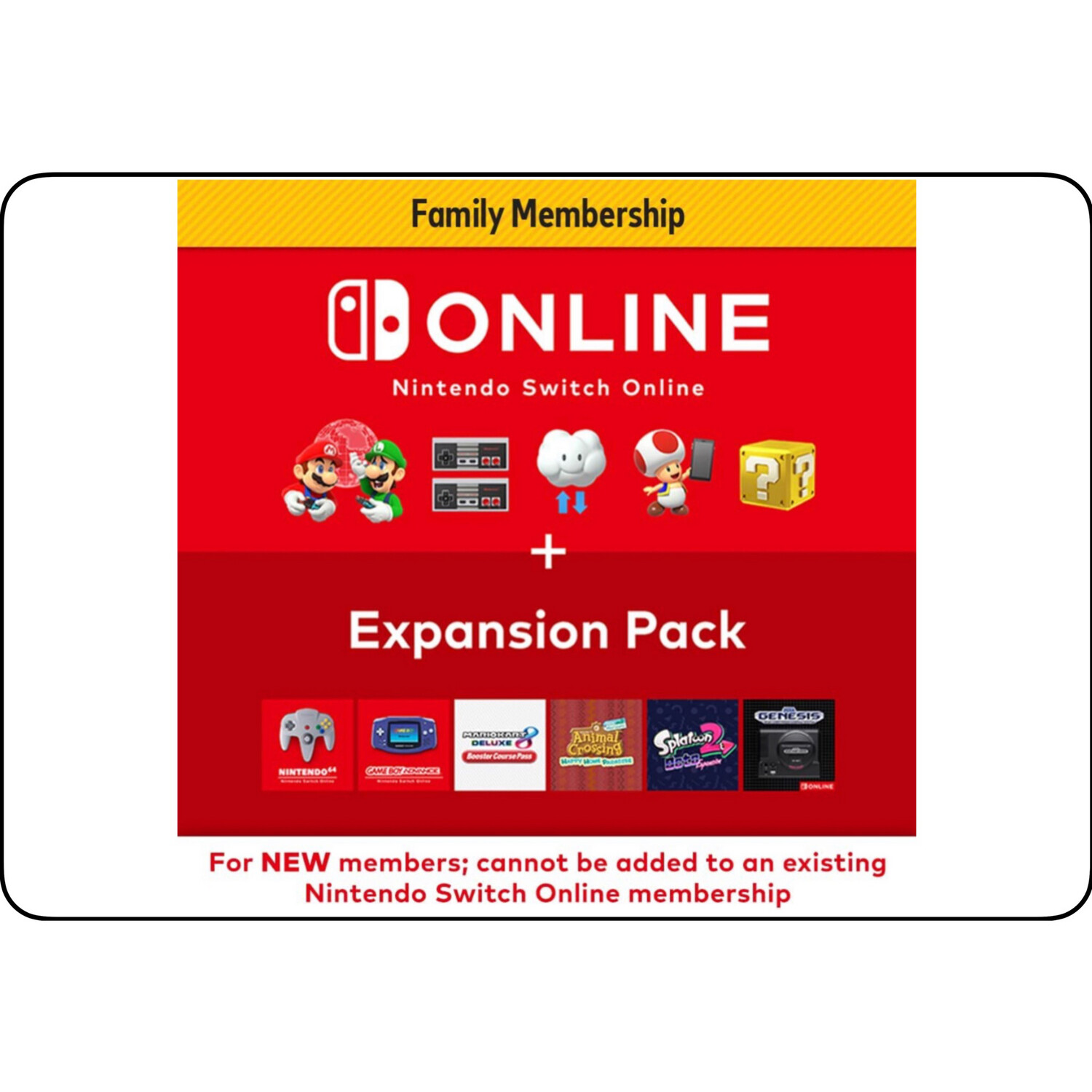 Nintendo Switch Online + Expansion Pack 12-month Family US