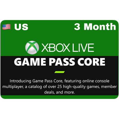 Xbox Live Gold 3 Month US Xbox Game Pass Core